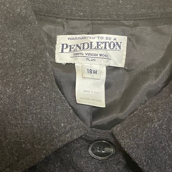 Pendleton 18W Plus 100% Virgin Wool Blazer | Black USA Classic Lined Jacket Coat - Picture 6 of 10